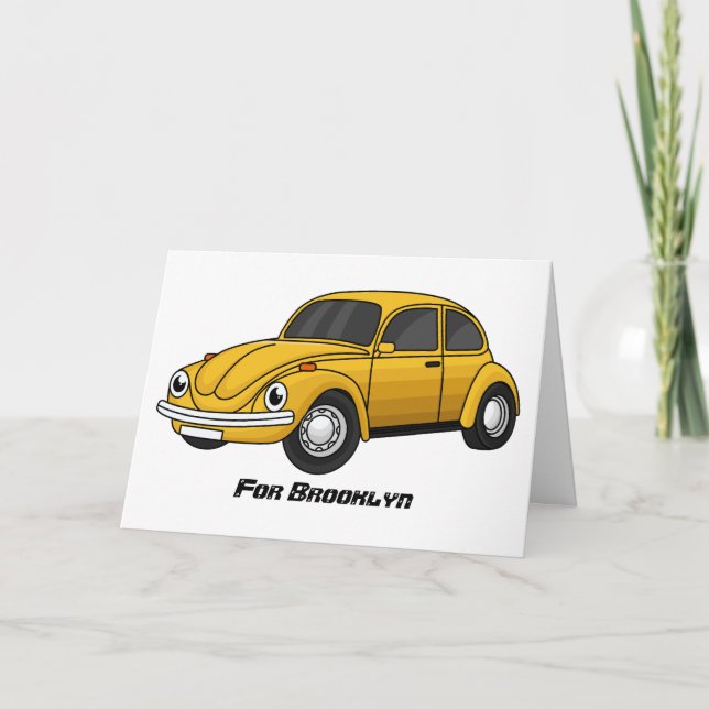 Tarjeta Festiva Personalizado de coche clásico (Anverso)