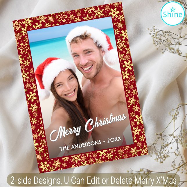 Tarjeta Festiva Personalizado de copos de nieve Navidades de foto  (Subido por el creador)