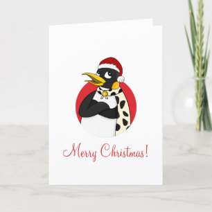 Tarjeta Festiva Personalizado de emperadores y Navidades de pingüi