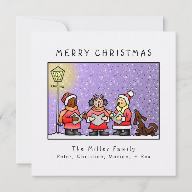 Tarjeta Festiva personalizado de "Feliz Navidad", divertida cantan (Anverso)