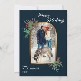 Tarjeta Festiva Personalizado de Foliage de Invierno, feliz Navida