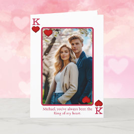 Tarjeta Festiva Personalizado de fotos del Rey del Corazón El día 