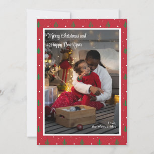 Tarjeta Festiva Personalizado de fotos navideñas de Merry