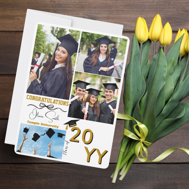 Tarjeta Festiva Personalizado de Graduación 4 Foto Felicitaciones  (Subido por el creador)