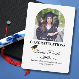 Tarjeta Festiva Personalizado de graduación Arch Foto de graduado,