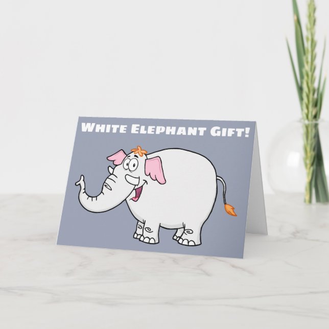 Tarjeta Festiva Personalizado de intercambio de Elefantes Blancos (Anverso)