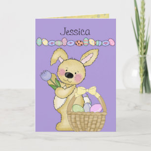 Tarjeta Festiva Personalizado de la cesta de Pascua