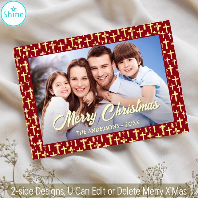 Tarjeta Festiva Personalizado de la Cruz Cristiana Foto Guión de N (Subido por el creador)