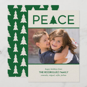 Tarjeta Festiva Personalizado de la paz foto árbol de vacaciones v