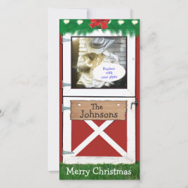 Tarjeta Festiva Personalizado de la puerta del establo rojo 1 tarj