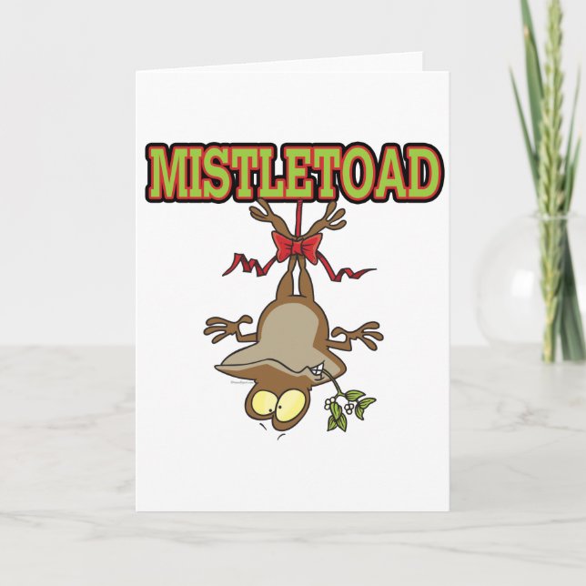 Tarjeta Festiva Personalizado de la Toad Mistletoe (Anverso)