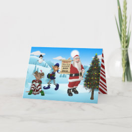 Tarjeta Festiva Personalizado De Los Santa Navidades Del Polo Nort