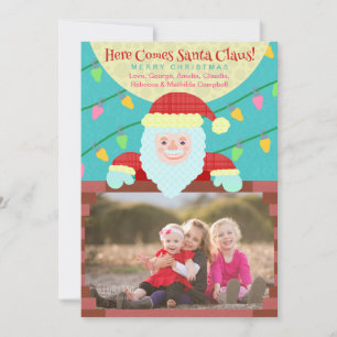 Tarjeta Festiva Personalizado de Navidades cortos, Santa Claus, Pe