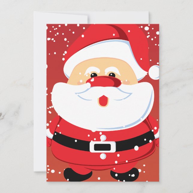 Tarjeta Festiva Personalizado de Navidades de Cute Santa Claus (Anverso)