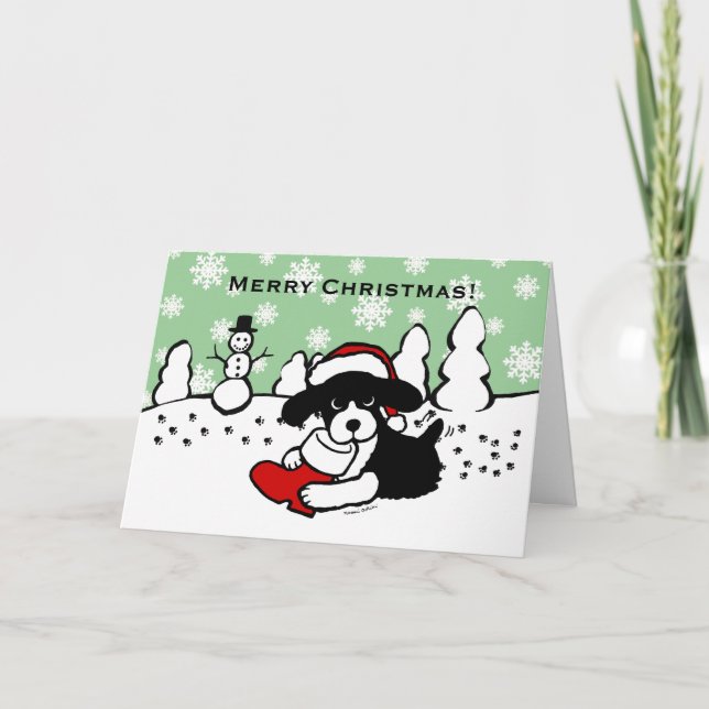 Tarjeta Festiva Personalizado de Navidades de English Springer Spa (Anverso)