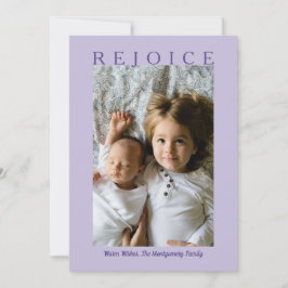 Tarjeta Festiva Personalizado de Navidades de la Lavanda Púrpura d