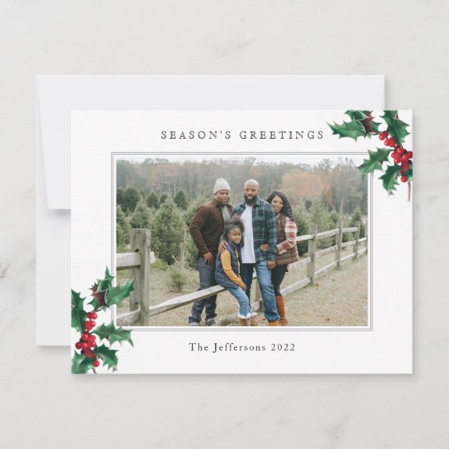 Tarjeta Festiva Personalizado de Navidades de la temporada blanca  (Anverso)