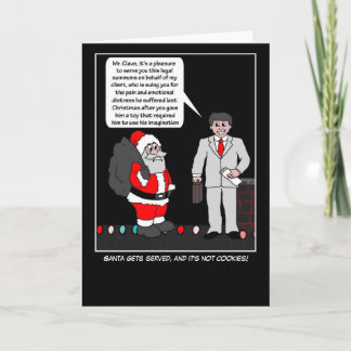 Tarjeta Festiva Personalizado de Navidades de Santa Gets Served (n