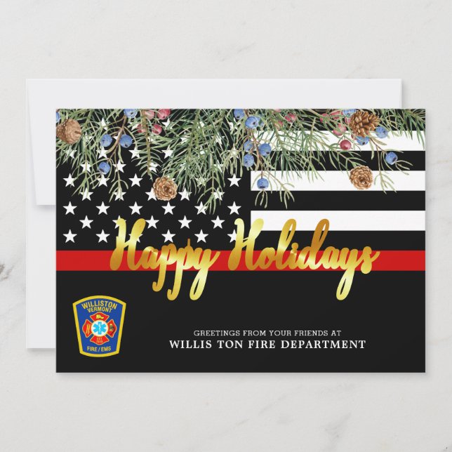 Tarjeta Festiva Personalizado de Navidades del Departamento de Bom (Anverso)