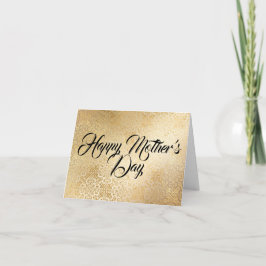 Tarjeta Festiva Personalizado de oro elegante del Día de la Madre