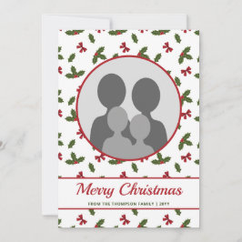 Tarjeta Festiva Personalizado De Patrón De Barcos Rojos Y Plantas 