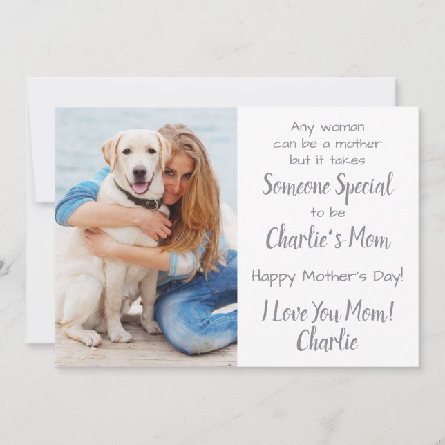 Tarjeta Festiva Personalizado de perro madre Mascota foto Día de l (Anverso)