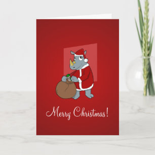 Tarjeta Festiva personalizado de rinocerontes navidades