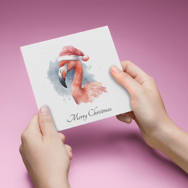 Tarjeta Festiva Personalizado de Santa Claus Snowbird Flamingo (Subido por el creador)