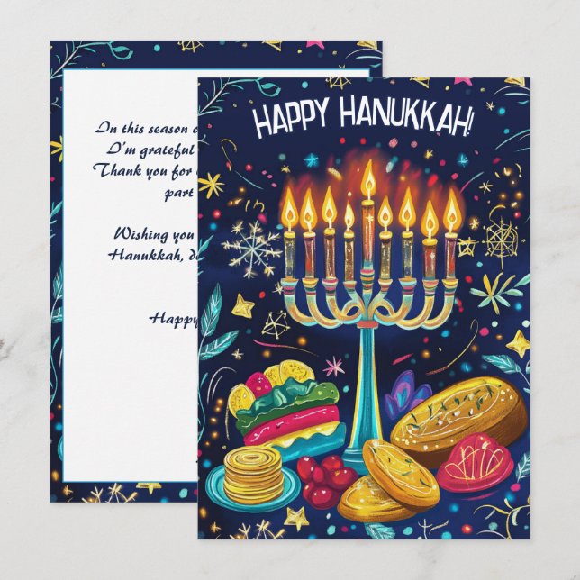 Tarjeta Festiva Personalizado de texto Festival de la Luz. (Anverso / Reverso)