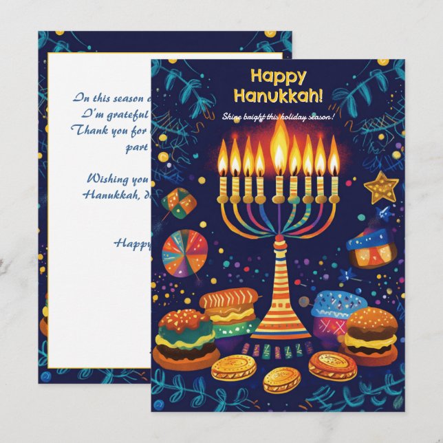 Tarjeta Festiva Personalizado de texto Festival de las Luces (Anverso / Reverso)