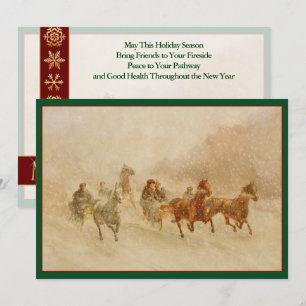 Tarjeta Festiva Personalizado de una cosecha de caballos de carrer