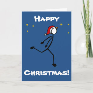Tarjeta Festiva Personalizado de velocistas de Navidades de palo c