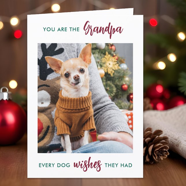 Tarjeta Festiva Personalizado del abuelo del perro Navidades del a (Subido por el creador)