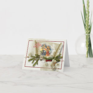 Tarjeta Festiva Personalizado del collage de la natividad encantad