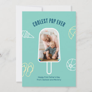 Tarjeta Festiva Personalizado del Día del Primer Padre foto divert