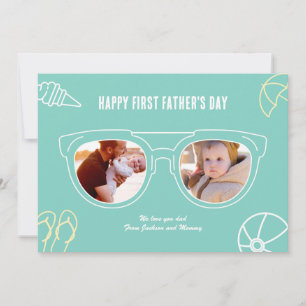Tarjeta Festiva Personalizado del Día del Primer Padre Foto Guay G