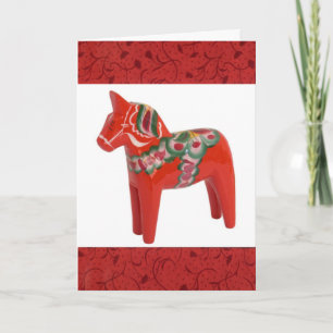 Tarjeta Festiva Personalizado del escandinavo del caballo de Dala