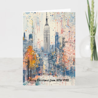 Tarjeta Festiva Personalizado Del Ilustracion De Navidades De NYC