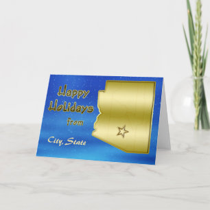 Tarjeta Festiva Personalizado del mapa del cielo azul cósmico de A
