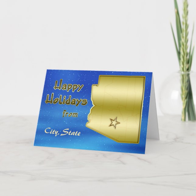 Tarjeta Festiva Personalizado del mapa del cielo azul cósmico de A (Anverso)