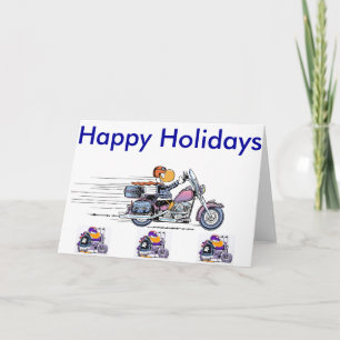 Tarjeta Festiva Personalizado del pato moto Felices vacaciones