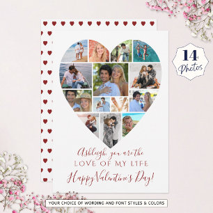 Tarjeta Festiva Personalizado Día de San Valentín de Collage de fo