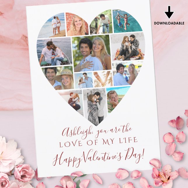 Tarjeta Festiva Personalizado Día de San Valentín de Collage de fo (Subido por el creador)