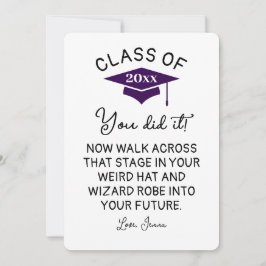 Tarjeta Festiva Personalizado divertida de Wizard Robe y Gorra Gra