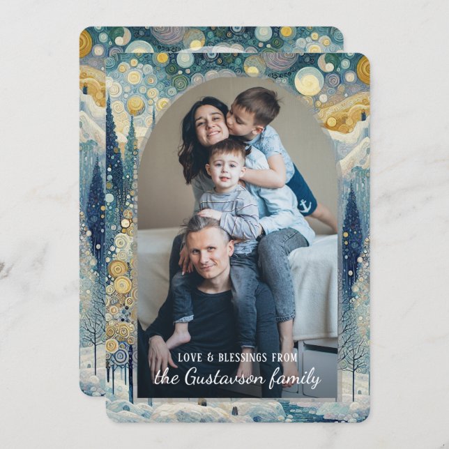 Tarjeta Festiva Personalizado divertido colorido abstracto inviern (Anverso / Reverso)