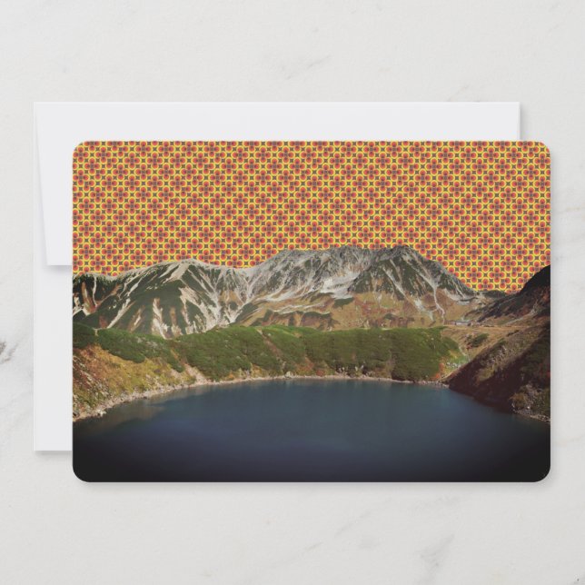 Tarjeta Festiva Personalizado Editable Mountain Lake Collage (Anverso)