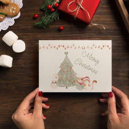 Tarjeta Festiva Personalizado el amante del gato de los Navidades