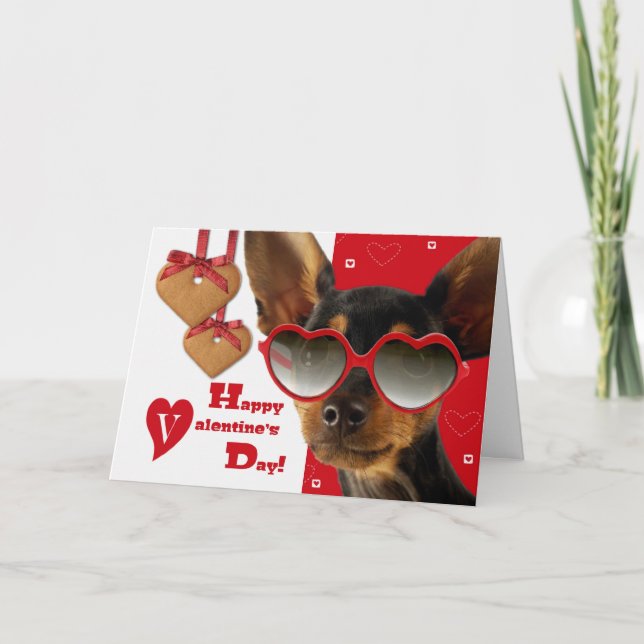 Tarjeta Festiva Personalizado El día de San Valentín de perro grac (Anverso)