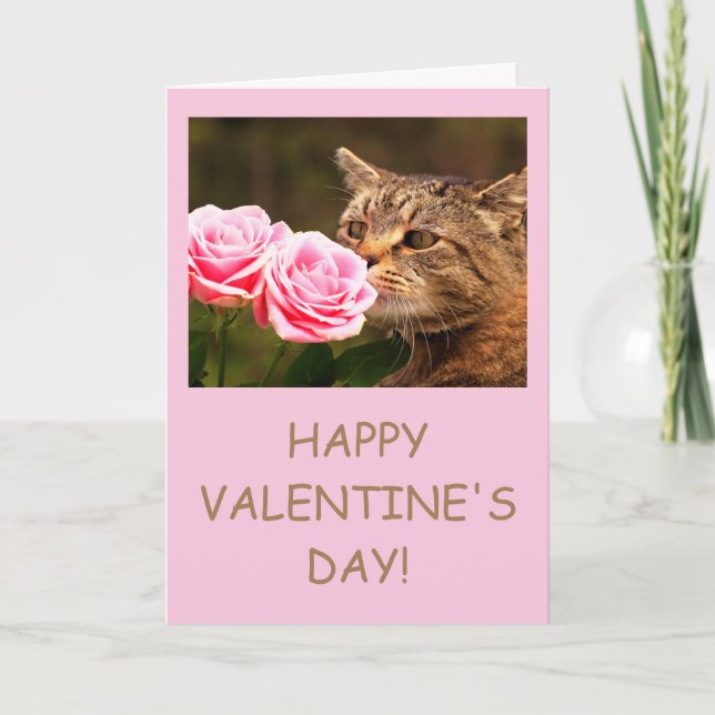Tarjeta Festiva Personalizado El día de San Valentín "Del Gato" (Anverso)