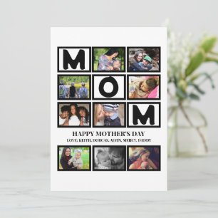 Tarjeta Festiva Personalizado elegante Feliz Día de la Madre 9 Col